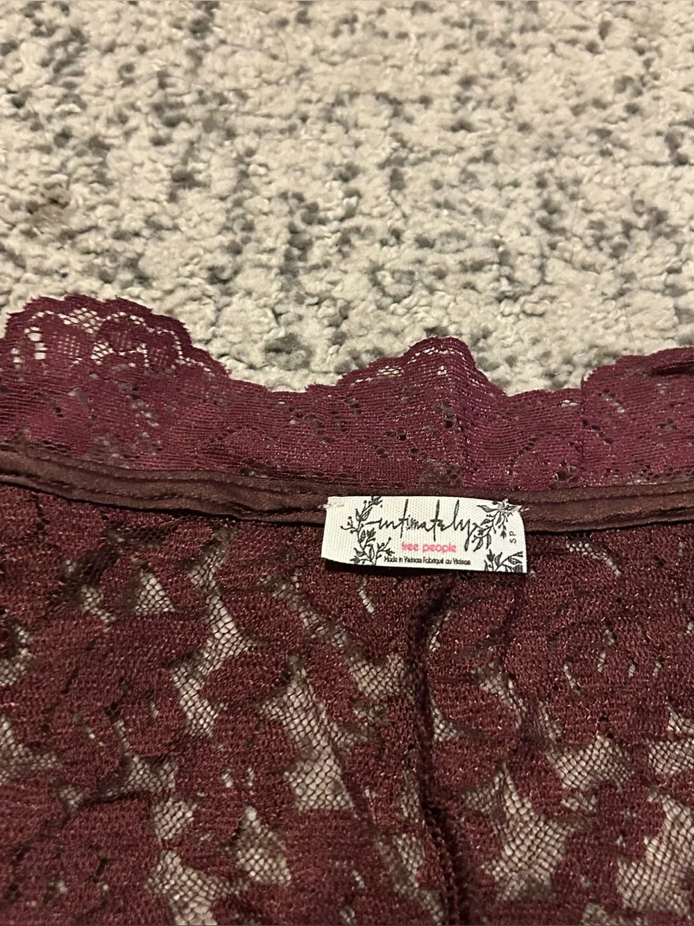 Free People Red Laced Long Sleeve Daylight Cardi Size Small